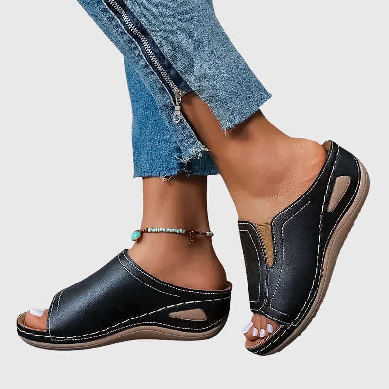 Mallie | Women’s Orthopedic Wedge Slide Sandals