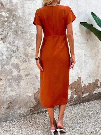 Madelyn | Women’s V Neck Wrap Midi Dress