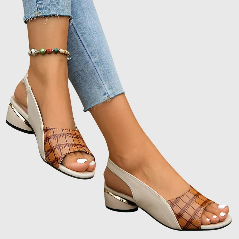 Virella | Women’s Colorblock Peep Toe Slingback Heel Sandals