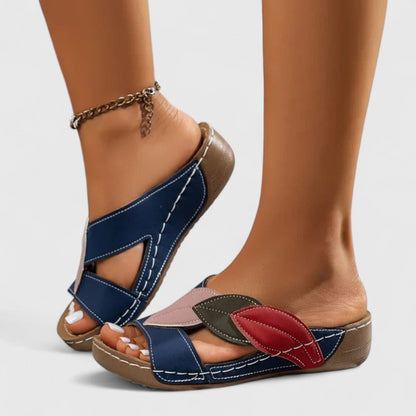 Samantha | Women’s Orthopedic Colorblock Comfort Slide Sandals