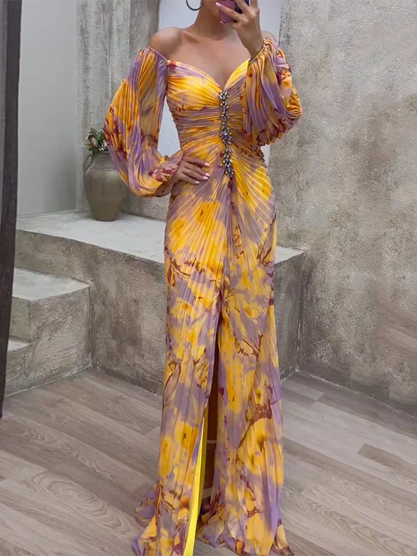 Michele | Women’s Floral V Neck Maxi Dress