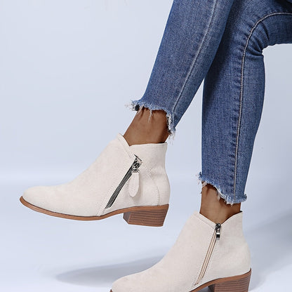 Delilah | Women’s Chic Pointed Ankle Boots with Zipper Closure