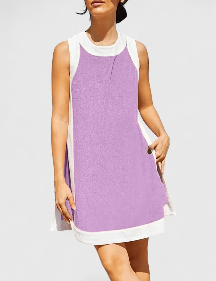 Bria | Women’s Comfortable Contrast Trim Sleeveless Summer Dress