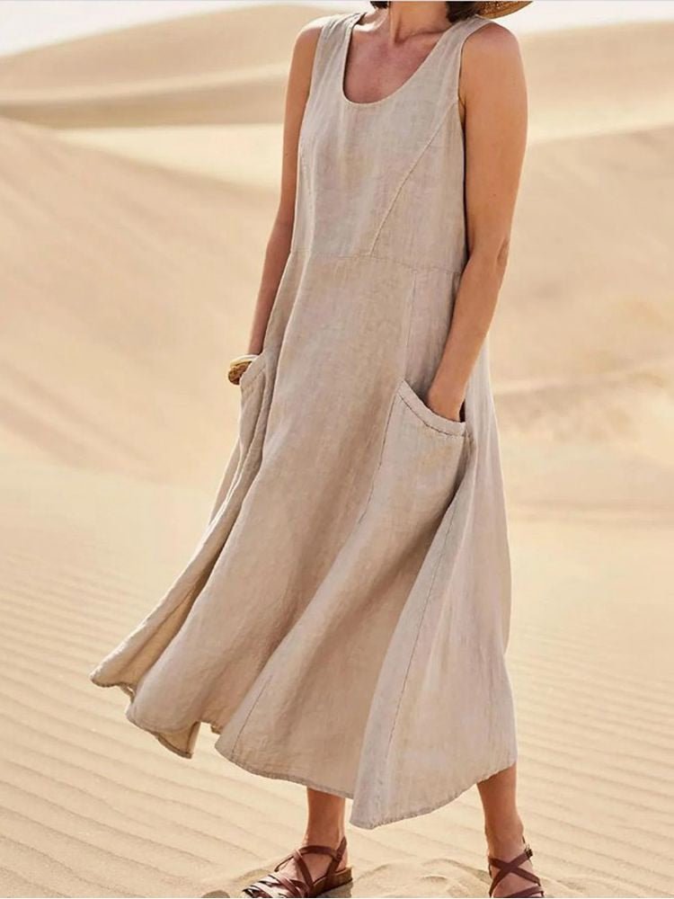 Solmira | Women’s Sleeveless Pocket Maxi Casual Dress