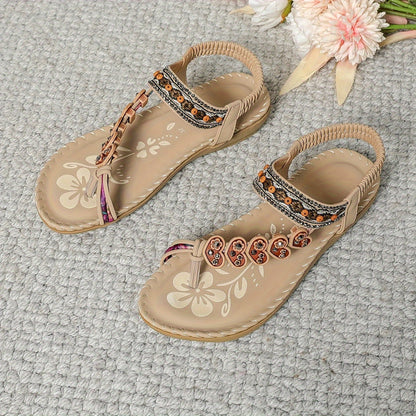Zaylee | Women’s Floral Strap Flat Summer Sandals