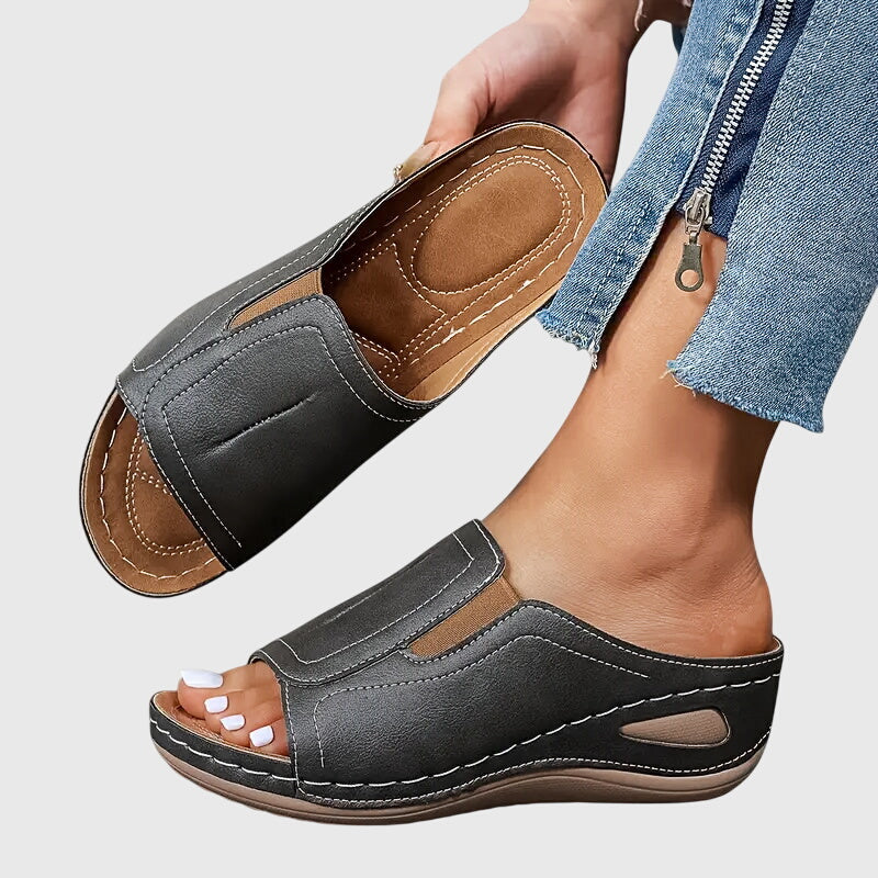 Mallie | Women’s Orthopedic Wedge Slide Sandals