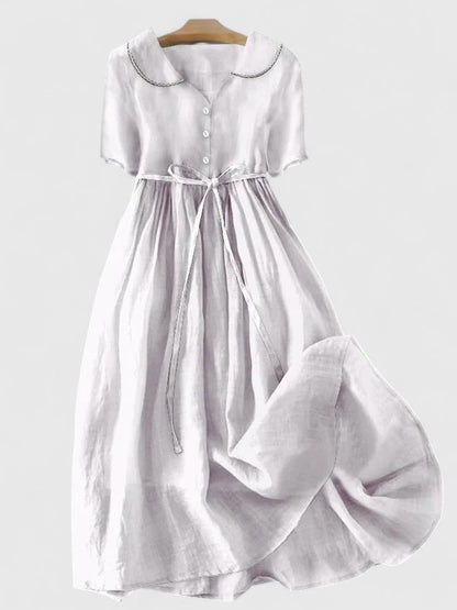 Marielle | Women’s Short Sleeve Button Front Midi Dress