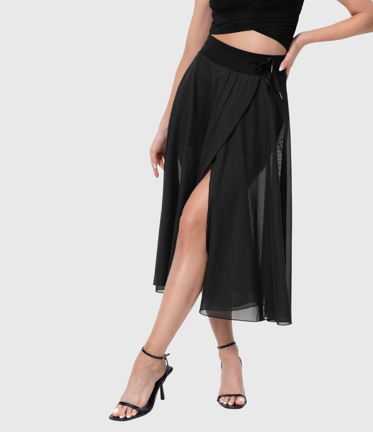 Cleo | Women’s Elegant Flowing Chiffon Midi Skirt