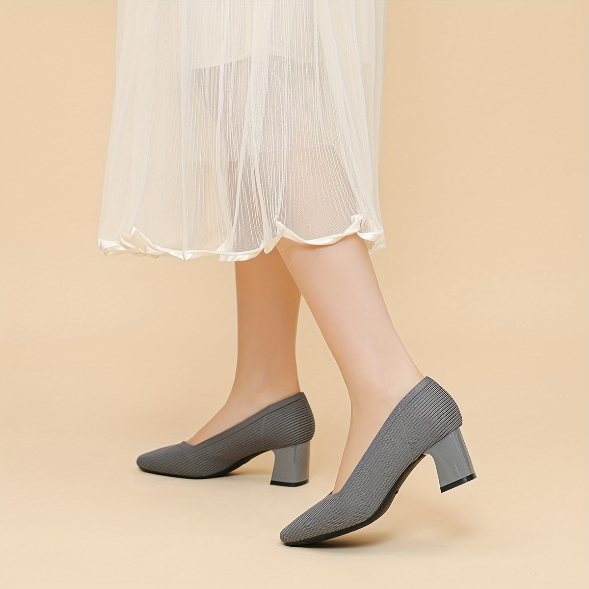 Tanya | Women’s Textured Block Heel Pumps