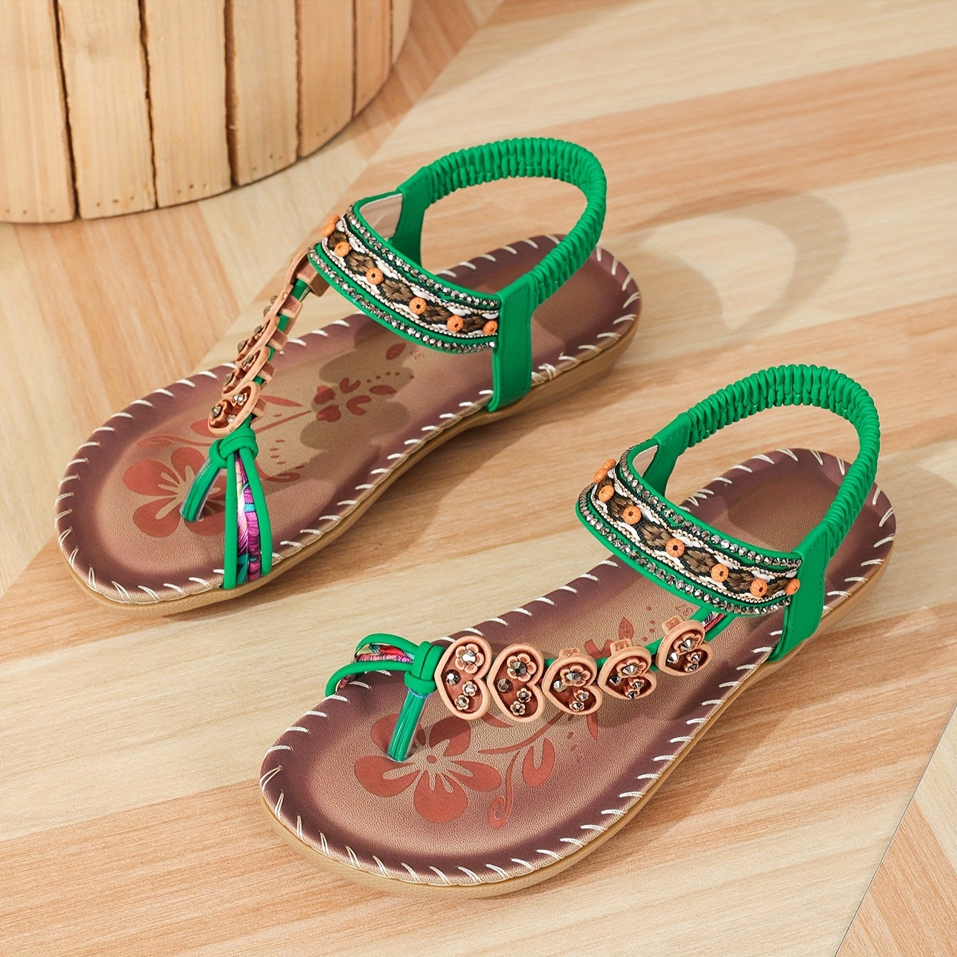 Zaylee | Women’s Floral Strap Flat Summer Sandals