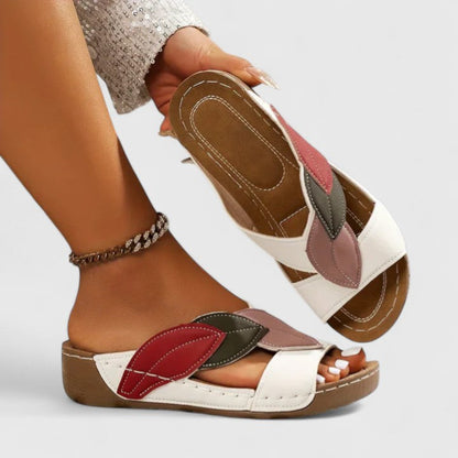 Samantha | Women’s Orthopedic Colorblock Comfort Slide Sandals
