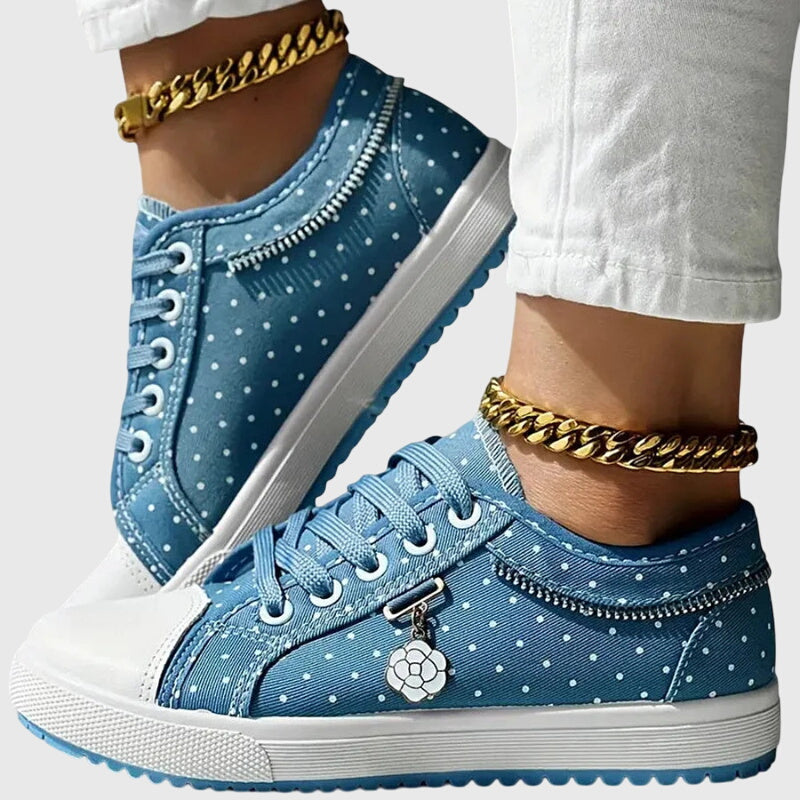 Delilah | Women’s Orthopedic Floral Denim Sneakers