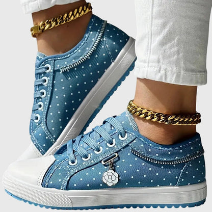 Delilah | Women’s Orthopedic Floral Denim Sneakers