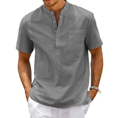 Quinlan | Men’s Band Collar Shirt