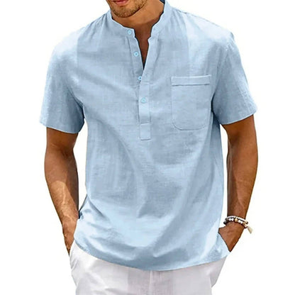 Quinlan | Men’s Band Collar Shirt
