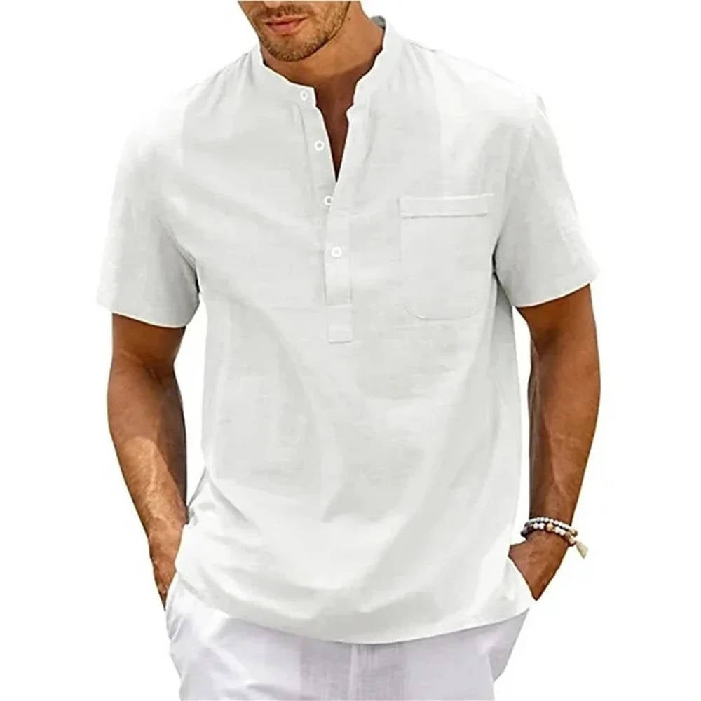 Quinlan | Men’s Band Collar Shirt