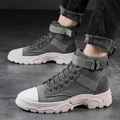 Emman | Men’s High-Top Motorcycle Boots with Rugged Sole