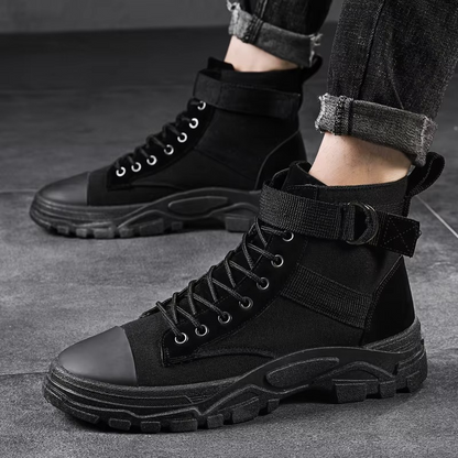Emman | Men’s High-Top Motorcycle Boots with Rugged Sole
