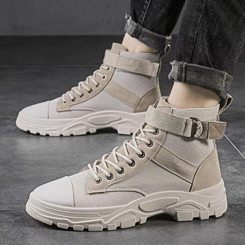 Emman | Men’s High-Top Motorcycle Boots with Rugged Sole