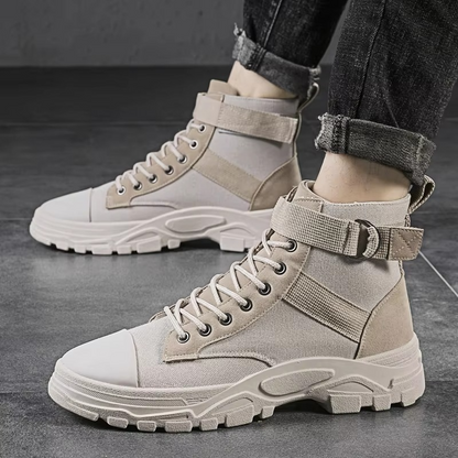 Emman | Men’s High-Top Motorcycle Boots with Rugged Sole