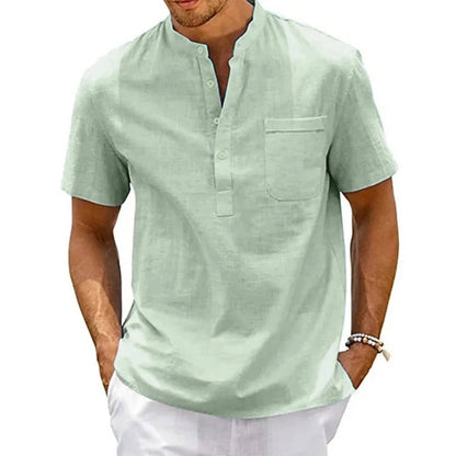 Quinlan | Men’s Band Collar Shirt