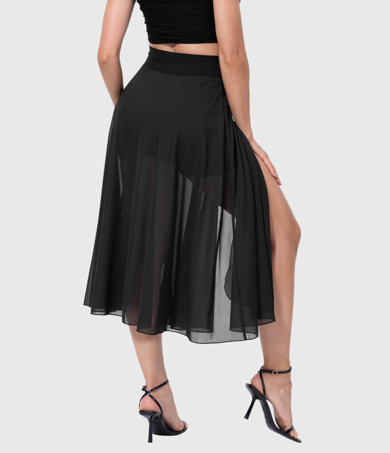 Cleo | Women’s Elegant Flowing Chiffon Midi Skirt