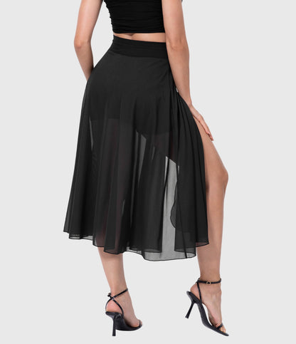 Cleo | Women’s Elegant Flowing Chiffon Midi Skirt