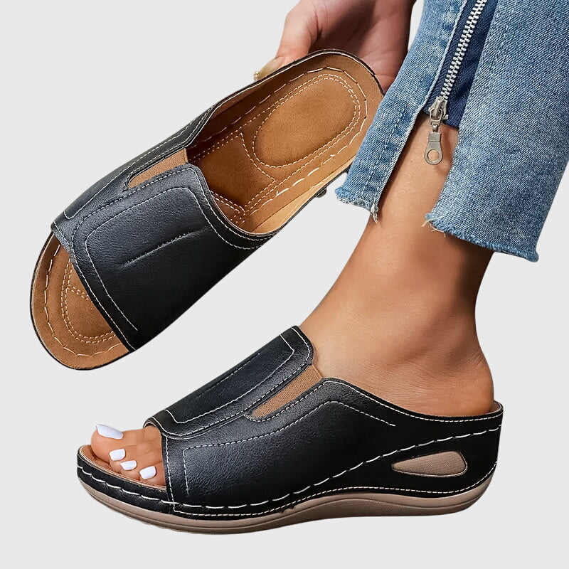 Mallie | Women’s Orthopedic Wedge Slide Sandals