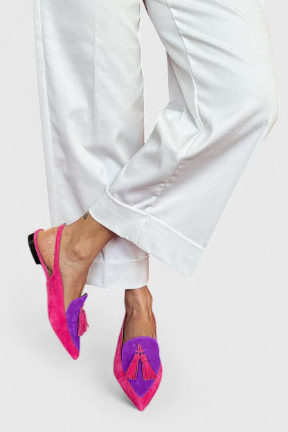 Sable | Women’s Colorblock Pointed Toe Slingback Loafers