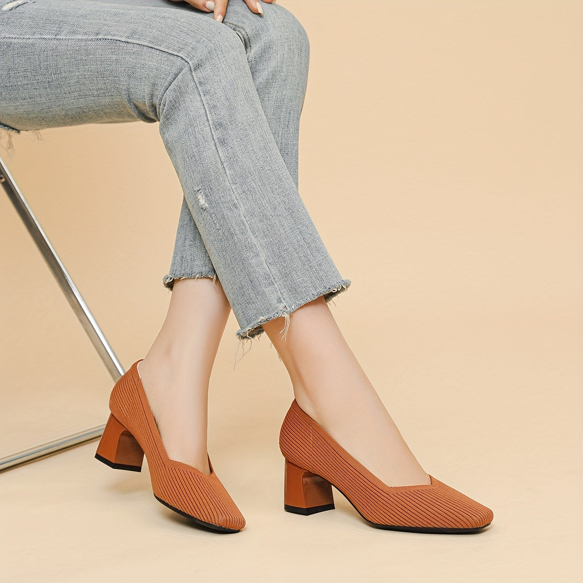 Tanya | Women’s Textured Block Heel Pumps