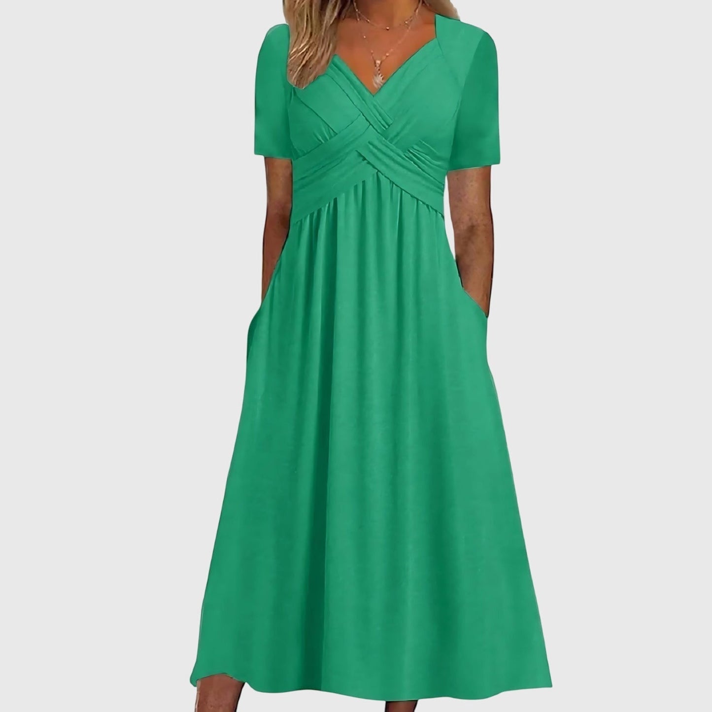 Giselle | Women’s V Neck Midi Dress