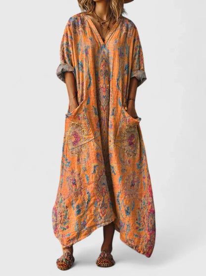 Romy | Women’s Elegant Printed Maxi Dress