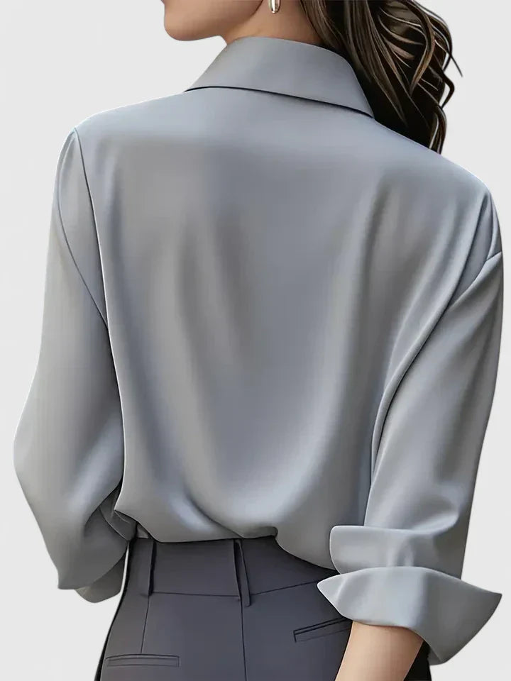Celestine | Women’s Elegant Satin Button Up Blouse