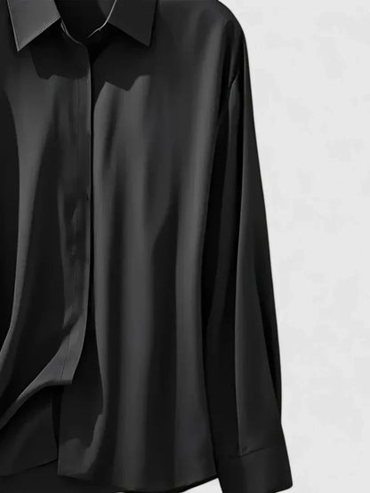 Celestine | Women’s Elegant Satin Button Up Blouse