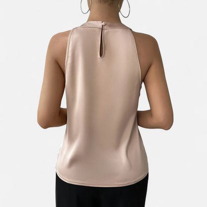 Brynn | Women’s Elegant Draped Pleated Halter Tank