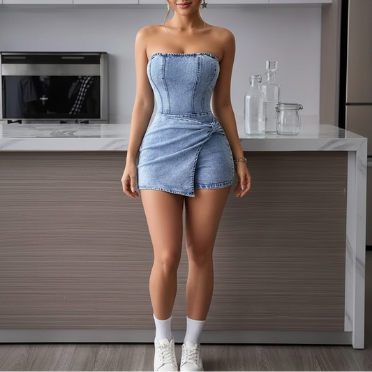 Kenzie | Women’s Strapless Denim Romper