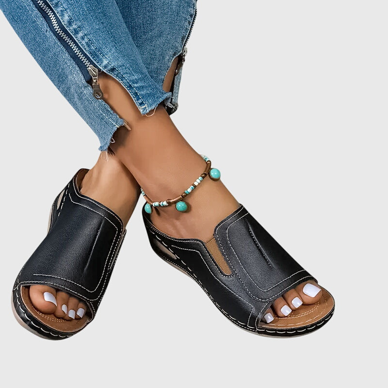Mallie | Women’s Orthopedic Wedge Slide Sandals