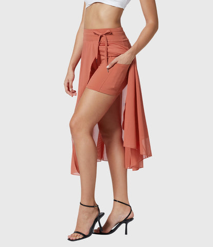 Cleo | Women’s Elegant Flowing Chiffon Midi Skirt