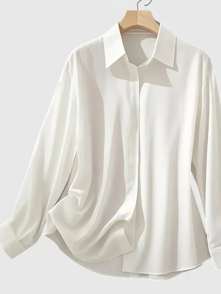 Celestine | Women’s Elegant Satin Button Up Blouse