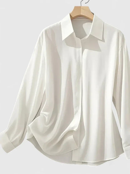 Celestine | Women’s Elegant Satin Button Up Blouse