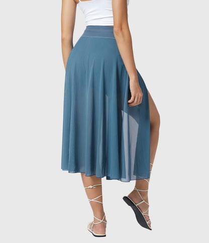 Cleo | Women’s Elegant Flowing Chiffon Midi Skirt