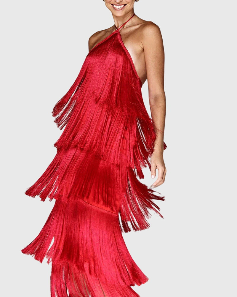 Dakota | Women’s Halter Fringe Tassel Maxi Dress