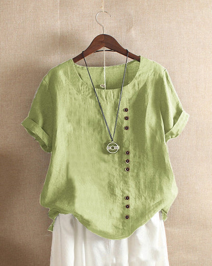 Haley | Women’s Summer Button Detail Casual Blouse