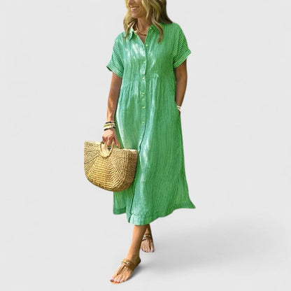 Adria | Women’s Striped Button-Front Dress