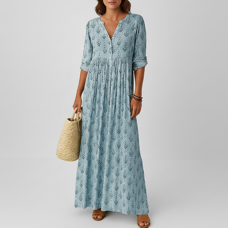 Sabrina | Women Long Sleeve Summer Boho Print Dress