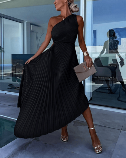 Emerson | Women’s One-Shoulder Pleated Maxi Dress for Wedding Guests