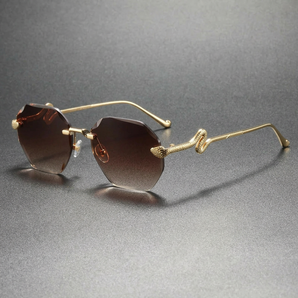 Rexton | Men's Temple Rimless Sunglasses