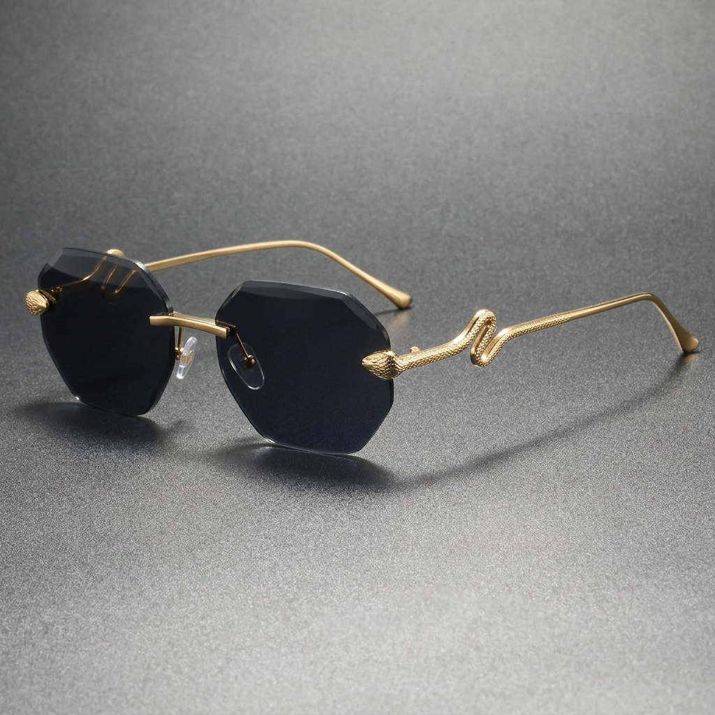 Rexton | Men's Temple Rimless Sunglasses