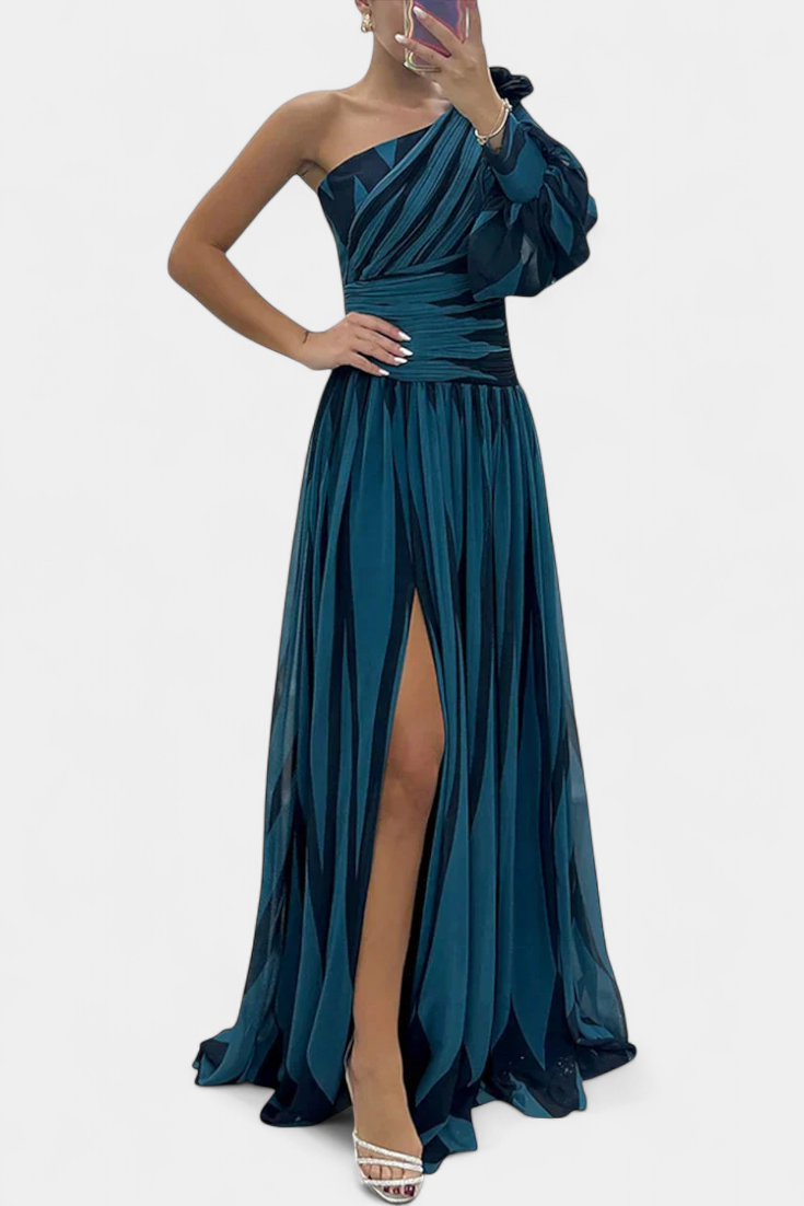 Raelyn | Women’s Sophisticated One-Shoulder Slit Maxi Dress