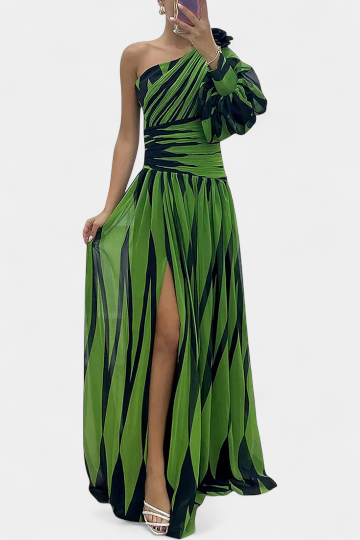 Raelyn | Women’s Sophisticated One-Shoulder Slit Maxi Dress